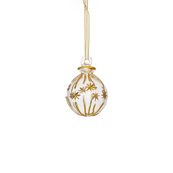 Glaskugel ALNAMIA 4cm, transparent-gold