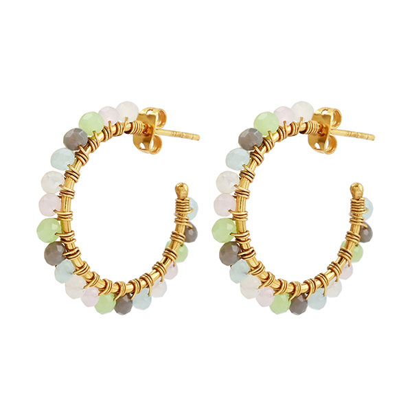 Creole, Chalcedonperlen, pastell, 22K vergoldet