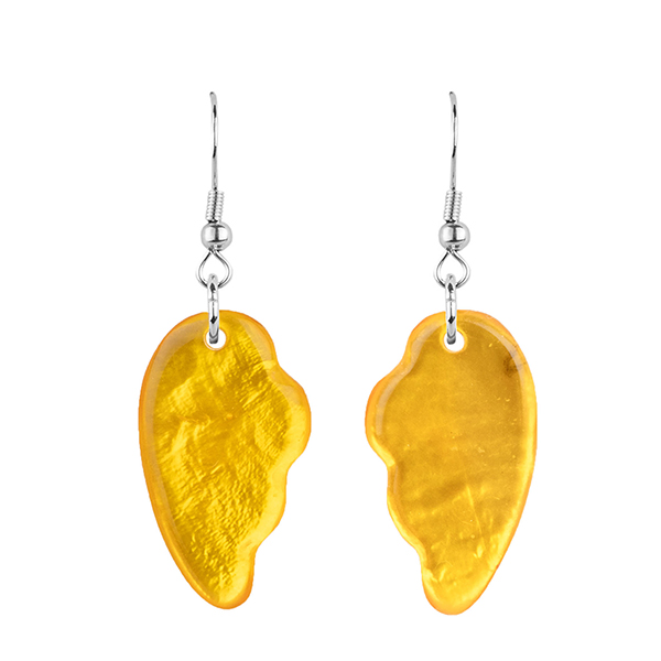Ohrringe WING gelb, Capiz Ohrringe WING gelb, Capiz
