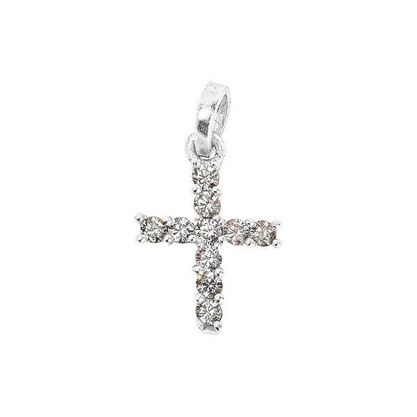 Anhänger Kreuz Zirkonia, Mix&Match, versilbert