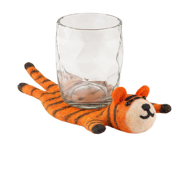 Glasuntersetzer TIGER, Wollfilz / CONTIGO Fairtrade Onlineshop