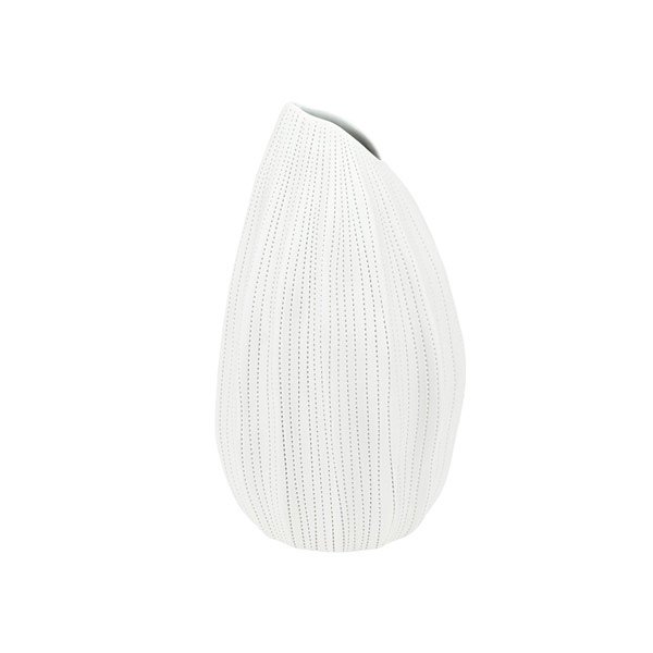 Vase SEDA S, 12x21 cm, weiß gestreift, Keramik, handgemacht