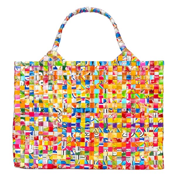 Saftpack UPCYCLING Einkaufstasche WEAVE, bunt / CONTIGO Fairtrade Onlineshop