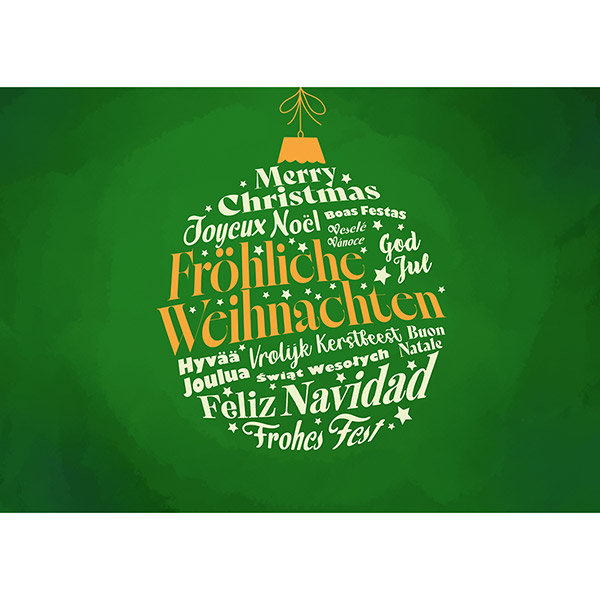 Grußkarte M Weihnachtskugel international / CONTIGO Fairtrade Onlineshop