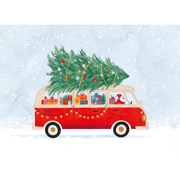 Postkarte Weihnachtsbulli / CONTIGO Fairtrade Onlineshop