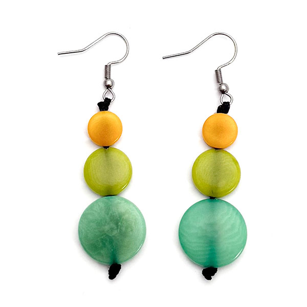 Ohrringe multicolour TRIO grün safran, Tagua