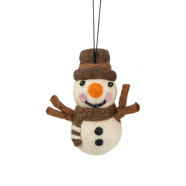 Dekoanhänger SCHNEEMANN (Stückpreis), Wollfilz