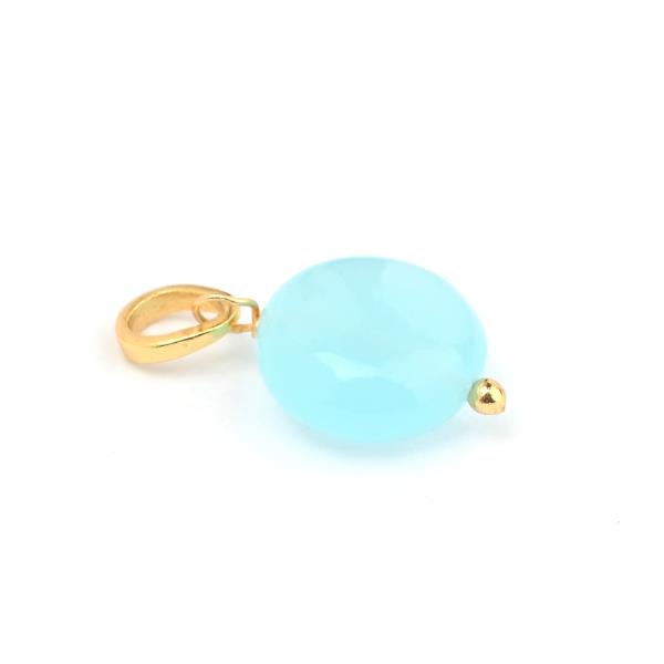 Anhänger, Chalcedon aqua, Mix&Match, 22K vergoldet / CONTIGO Fairtrade Onlineshop