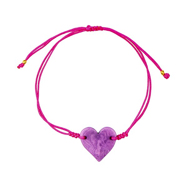 Armband HERZCHEN lila violett, Tagua