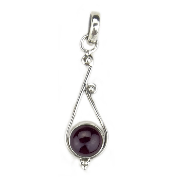 Anhänger Ranke mit Granat, Silber