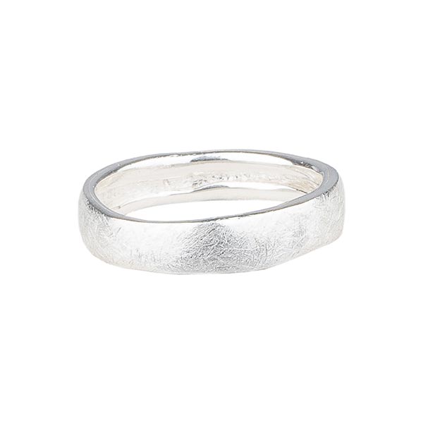 Ring Wellen, brushed, Silber