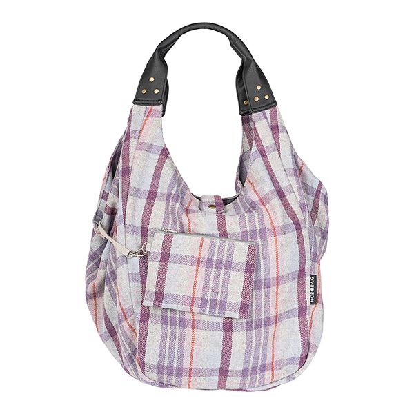 Tasche HOBOBAG grey berry flanell, grau-beere, Wollmix