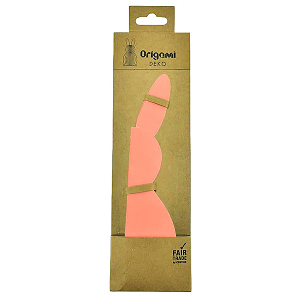 Papierdeko Osterhase groß, ORIGAMI, apricot, 20 cm, Papier / CONTIGO Fairtrade Onlineshop