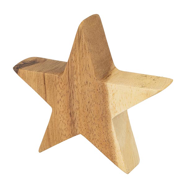 Weihnachtsdeko Stern 12cm natur, Acaciaholz / CONTIGO Fairtrade Onlineshop
