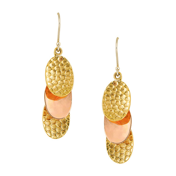 Ohrhänger Kupfer und Bronze Plättchen