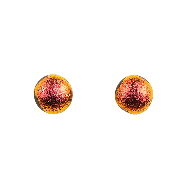 Ohrstecker DICRO rot-orange, Glas und Silber