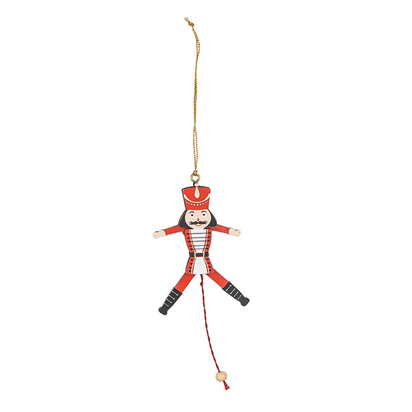 Hampelfigur Nußknacker rot-schwarz, MDF