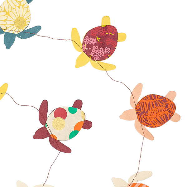 Girlande SCHILDKRÖTE bunt, 180cm,  Loktapapier / CONTIGO Fairtrade Onlineshop