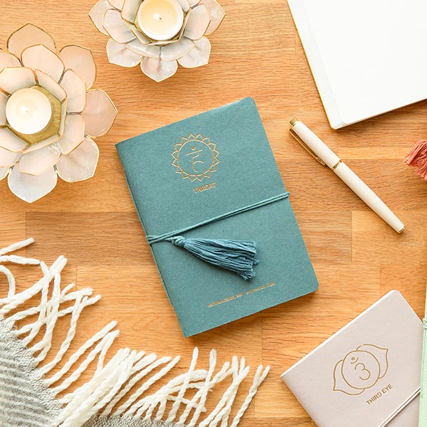 Notizbuch Chakra 18x13cm THROAT, Recyclingpapier handgeschöpft / CONTIGO Fairtrade Onlineshop