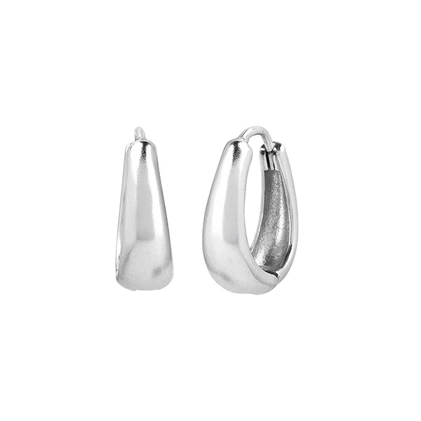Ohrringe Creole Tropfen oval, versilbert / CONTIGO Fairtrade Onlineshop