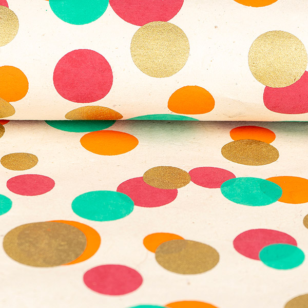 LOKTA Papierbogen, handgeschöpft, PÜNKTCHEN, natur / CONTIGO Fairtrade Onlineshop
