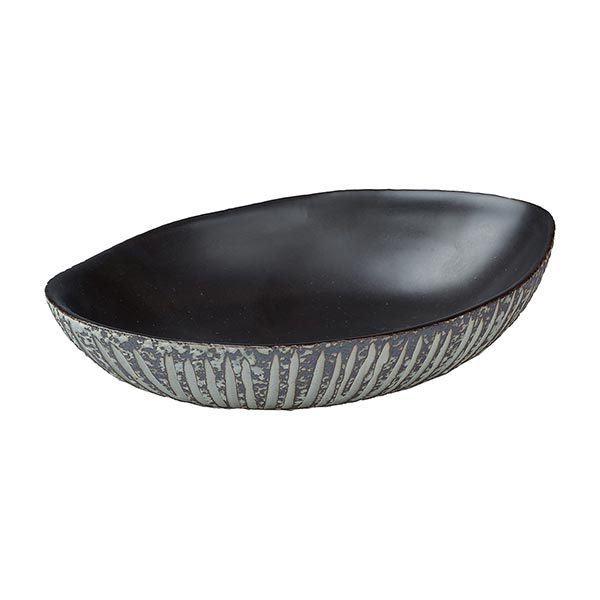 Schale weiß-braun 16x4 cm, Keramik, handgemacht Schale weiß-braun 16x4 cm, Keramik, handgemacht