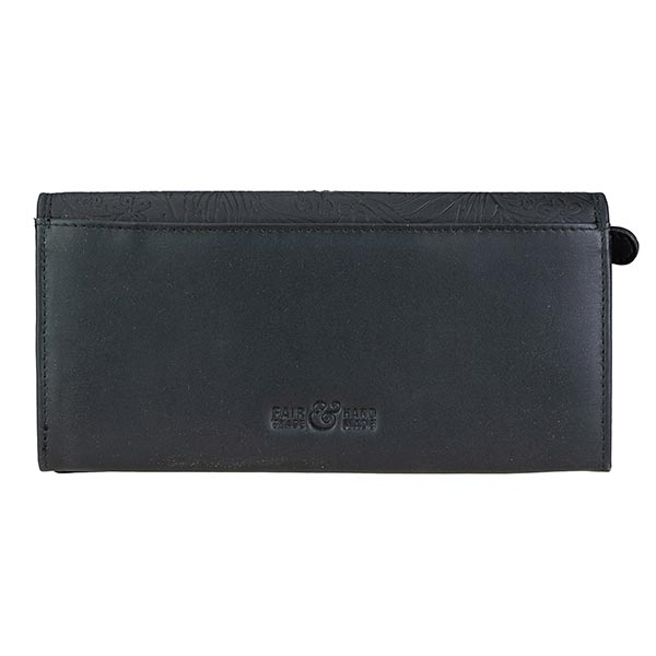 Brieftasche LADY Blumengarten 19,5x10cm RFID schwarz, Leder / CONTIGO Fairtrade Onlineshop