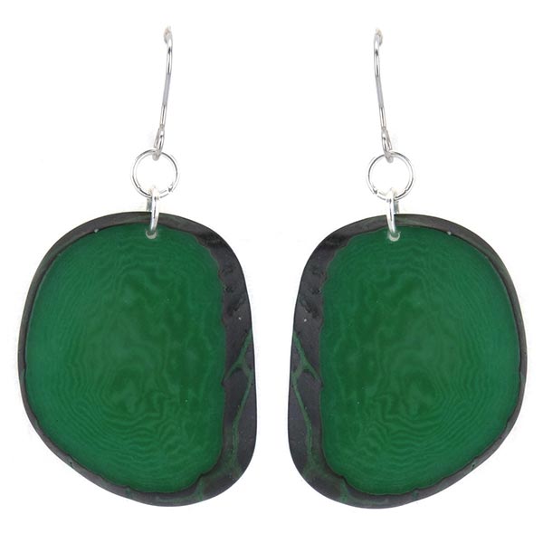 Ohrringe oval grün, Tagua