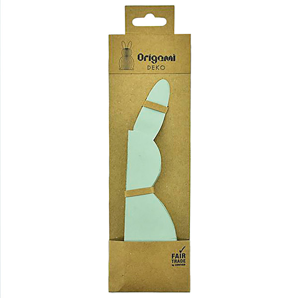 Papierdeko Osterhase groß, ORIGAMI, mintgrün, Papier / CONTIGO Fairtrade Onlineshop