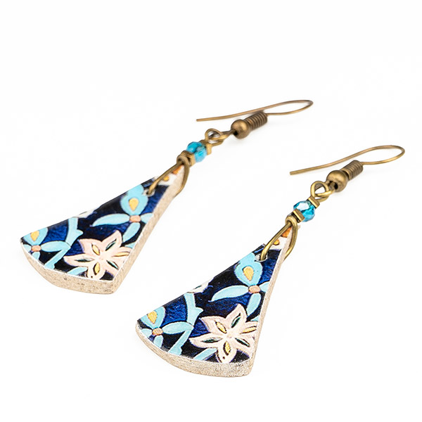 Ohrringe Pendel BLUE STAR, Fliese