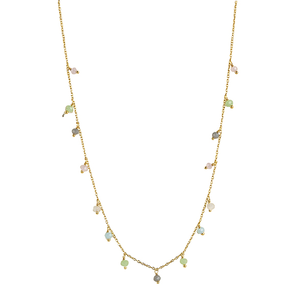 Halskette Chalcedon pastell, 22K vergoldet / CONTIGO Fairtrade Onlineshop
