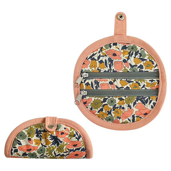 Faltetui rund POPPY, grün-apricot, Baumwolle / CONTIGO Fairtrade Onlineshop