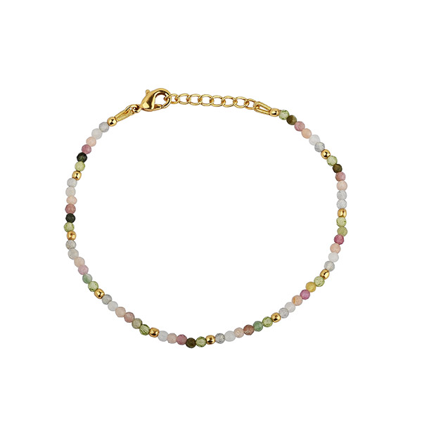 Armband Steinchen bunt, 22K vergoldet / CONTIGO Fairtrade Onlineshop