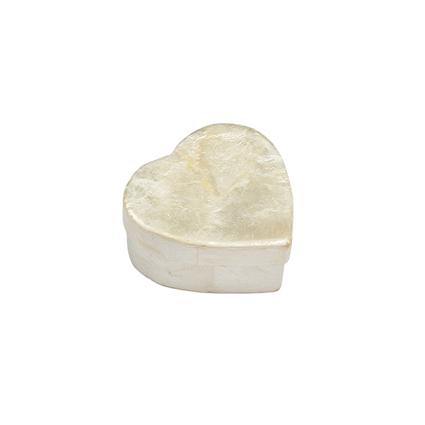 Box Schachtel HERZ klein weiß, Capiz / CONTIGO Fairtrade Onlineshop