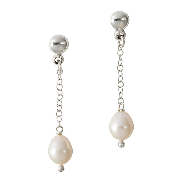 Ohrringe Süßwasserperle, Silber / CONTIGO Fairtrade Onlineshop