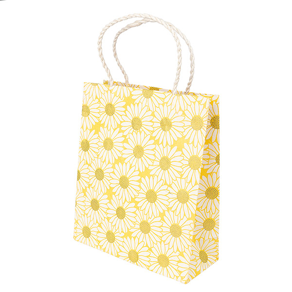 Geschenktüte M SONNENBLUME, gelb-natur-gold, Loktapapier / CONTIGO Fairtrade Onlineshop