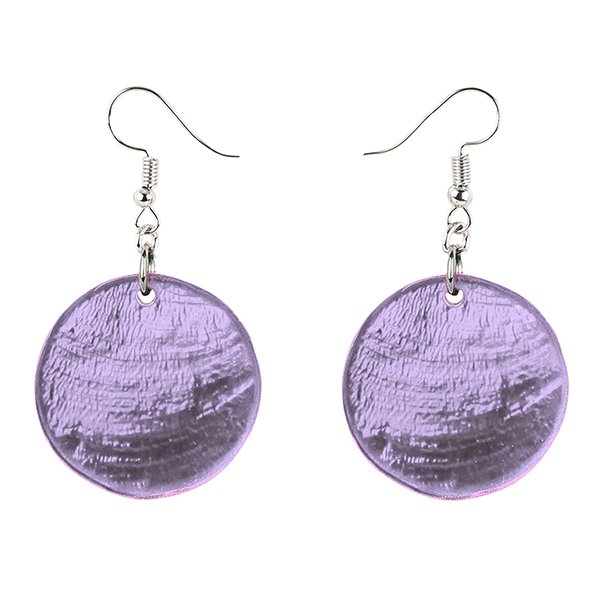 Ohrringe kreisrund, violett, Capiz Ohrringe kreisrund, violett, Capiz