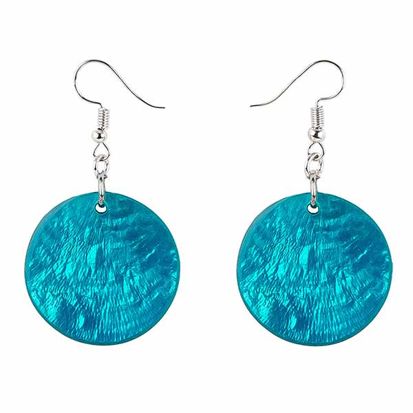 Ohrringe kreisrund türkis, Capiz