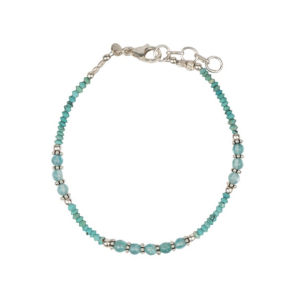 Armband LICHTBLAU Türkis-, Glas- und Silberperlen / CONTIGO Fairtrade Onlineshop