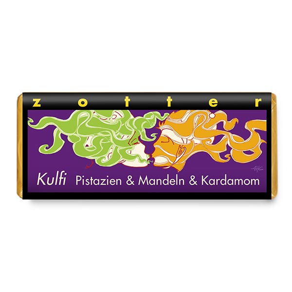 Zotter- Kulfi Pistazien -  Mandeln & Kardamon 70g BIO