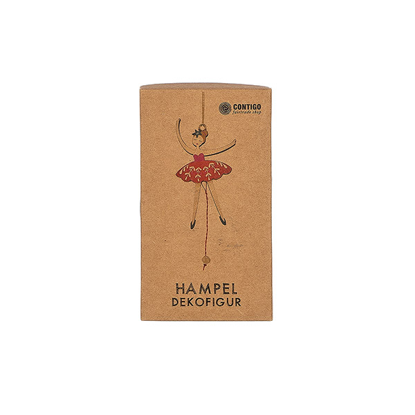 Hampelfigur Ballerina rot-schwarz, MDF