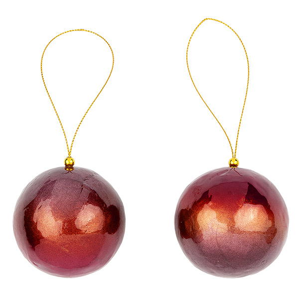 Deko Kugel 6cm aubergine-kupfer, Capiz, Stückpreis / CONTIGO Fairtrade Onlineshop