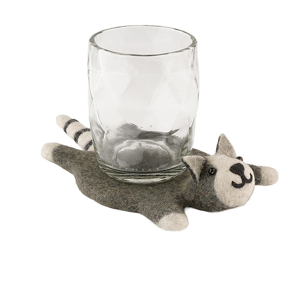 Glasuntersetzer KATZE, Wollfilz / CONTIGO Fairtrade Onlineshop