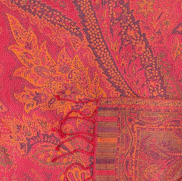 Schal PAISLEY, pink-lila, 190 x 45 cm, 100 % Seide / CONTIGO Fairtrade Onlineshop