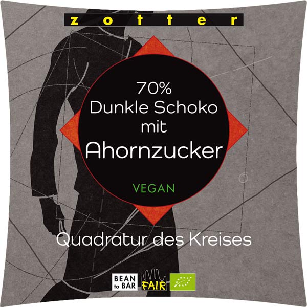 70% Dunkle Schoko mit Ahornzucker 70g, vegan