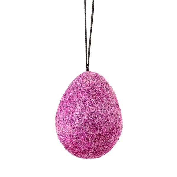 Anhänger Filz Osterei 3x2,5cm fuchsia, Wollfilz