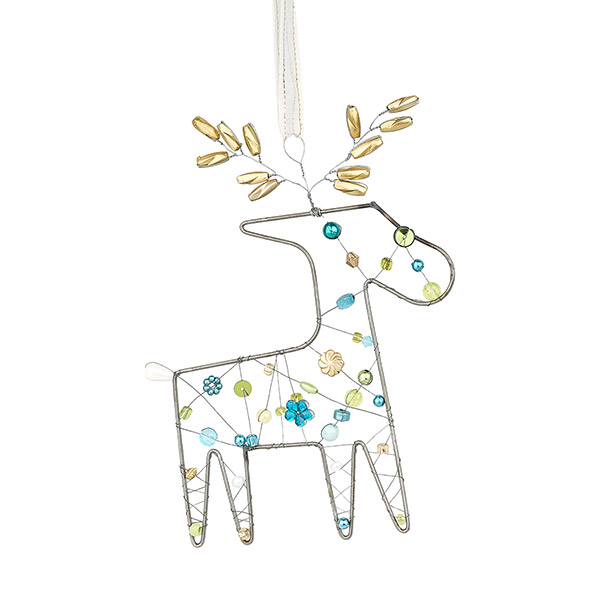 Perlendekoration REH 7x11cm, petrol