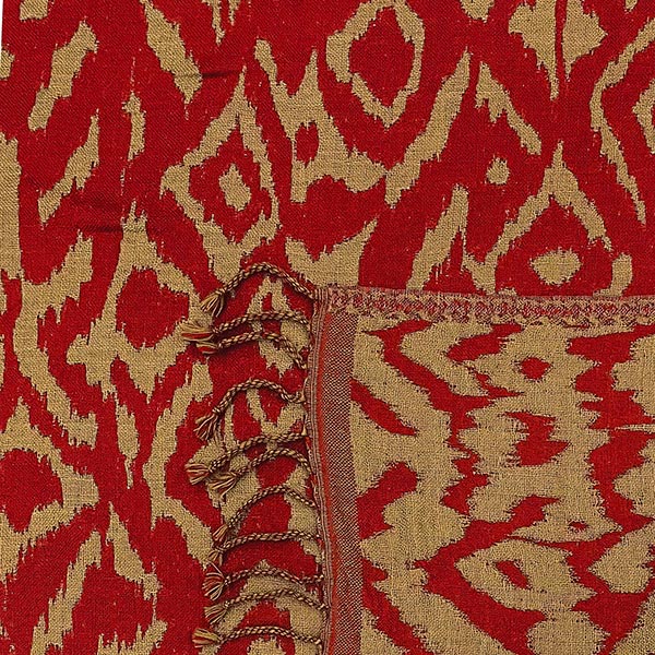 Wollschal IKAT, rot-sand, wendbar, 180x70 cm, 100 % Wolle / CONTIGO Fairtrade Onlineshop