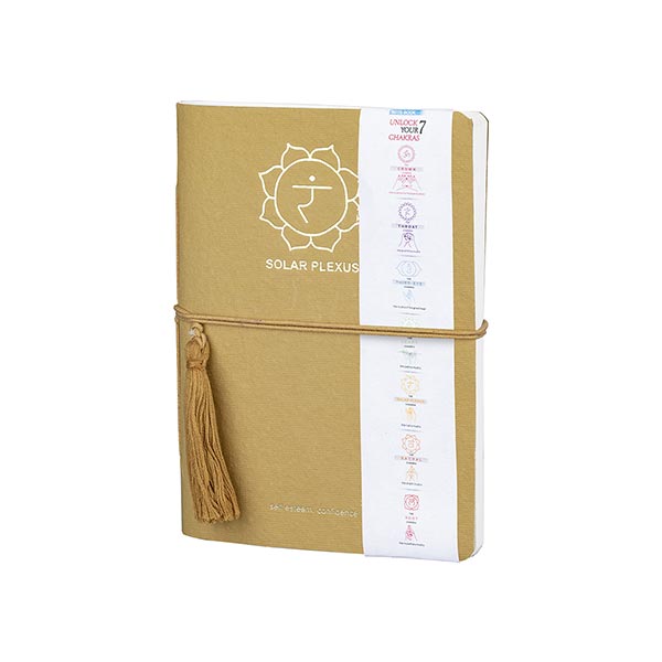 Notizbuch Chakra 18x13cm SOLAR PLEXUS, Recyclingpapier handgeschöpft / CONTIGO Fairtrade Onlineshop