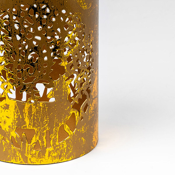Windlicht 8x10cm DEER gold-gold, Eisenblech / CONTIGO Fairtrade Onlineshop